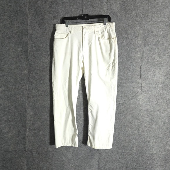 Monfrere Denim - MONFRERE Jeans Womens 32 White Denim Straight Leg Blanc Wash Premium Designer